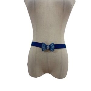 Vtg 80s Blue Bow Belt Cute 30" Twee Cottagecore Unique‎ Retro Waist Cinch